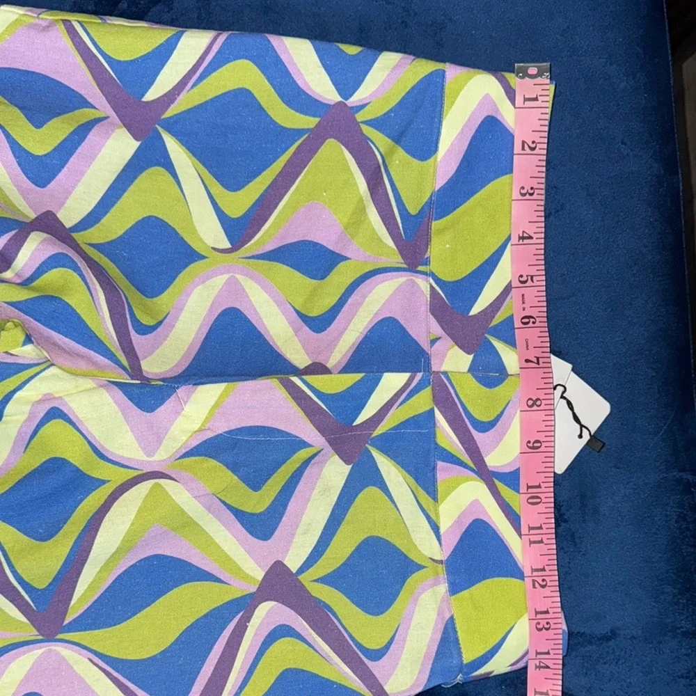 Zara Multicolor Geometric Flare Leg Pants Small